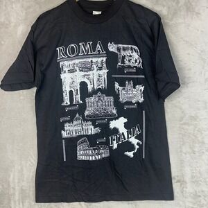 Sex Appeal Roma Italia Graphic T-Shirt Black Tag XL Fits M Rome Single Stitch